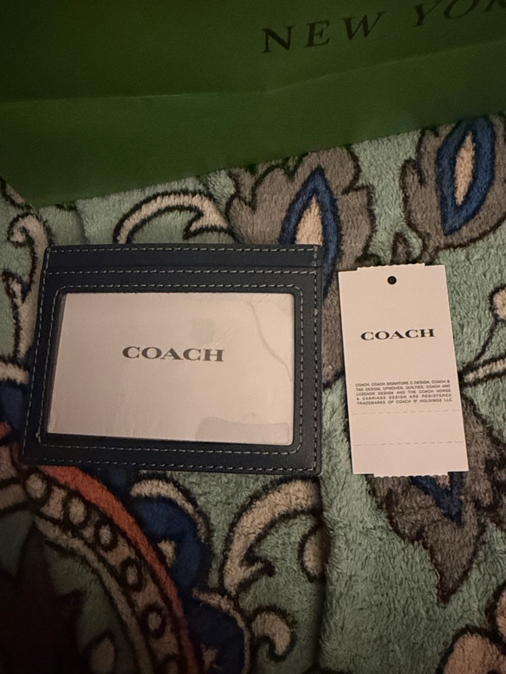 Coach Blue Denim Quilted Card Case with Gold Hardware *nwt - Picture 3 of 8